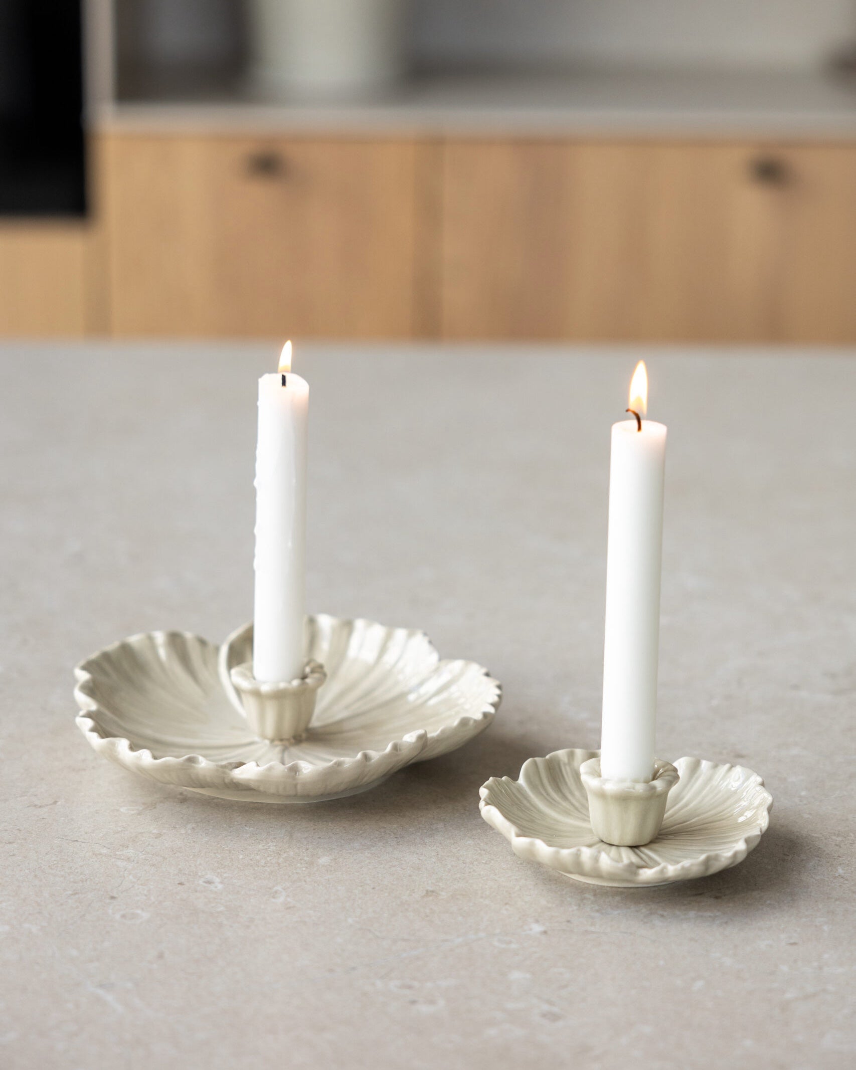 Botanik ljusstake Beige