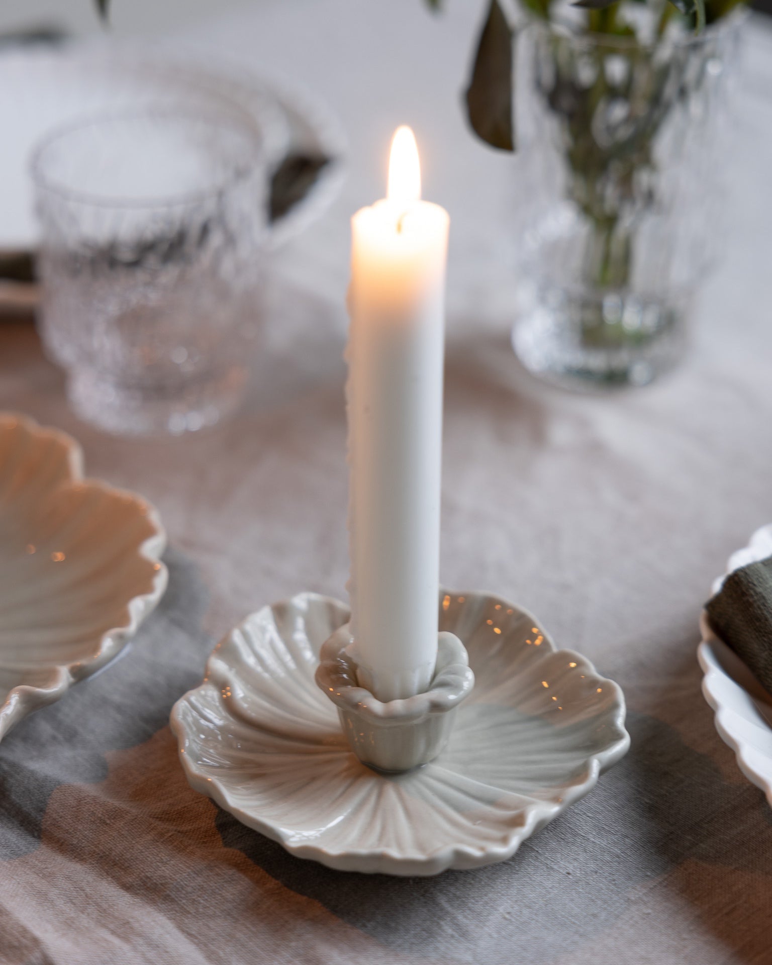 Botanik ljusstake Beige