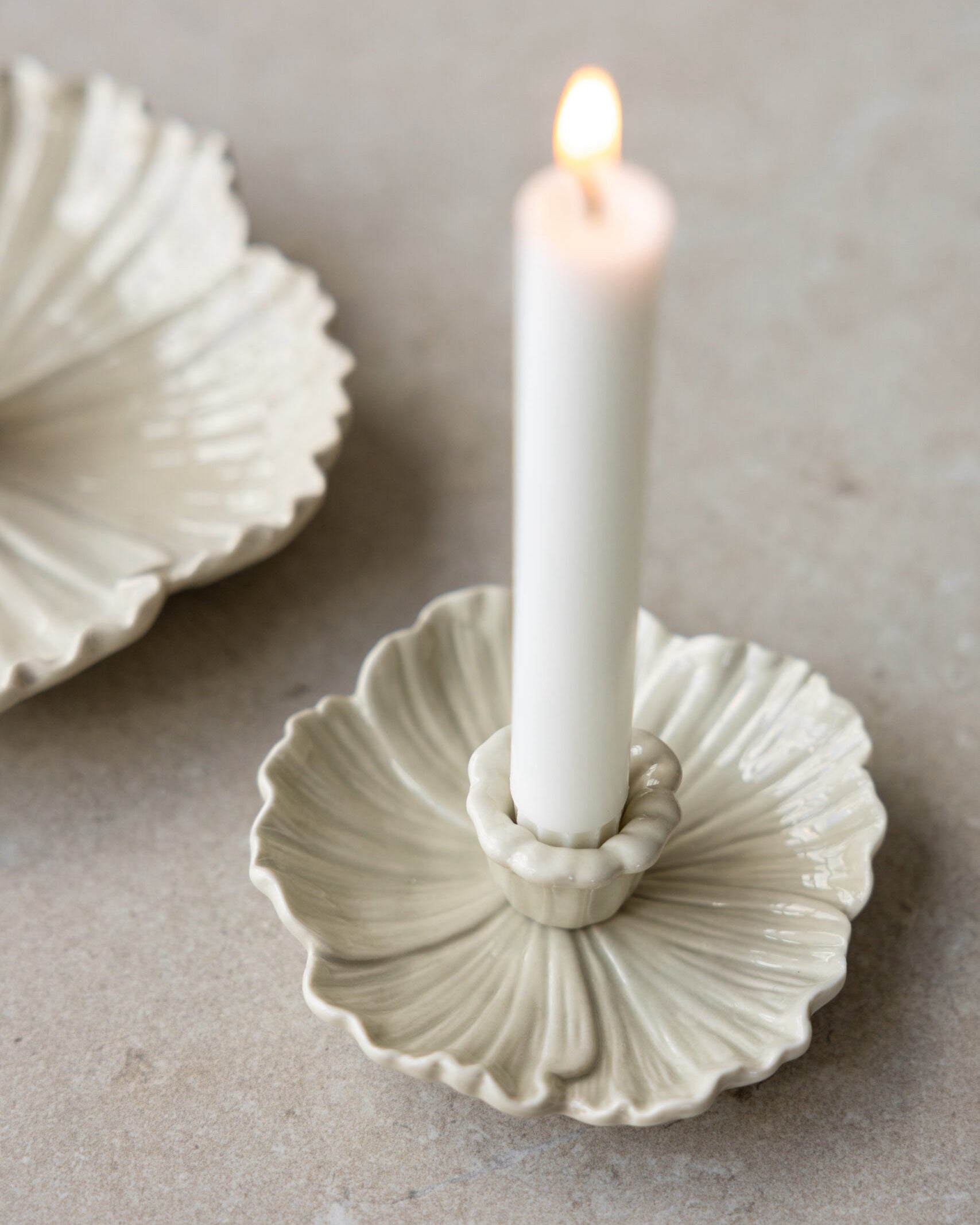 Botanik ljusstake Beige
